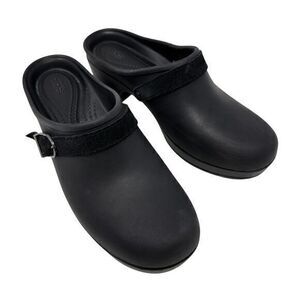 Crocs Black Dual Comfort Slip-On Rubber Mules Clogs‎ – Size 7